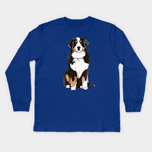 Bernese Mountain Dog Sitt'n Pretty Kids Long Sleeve T-Shirt